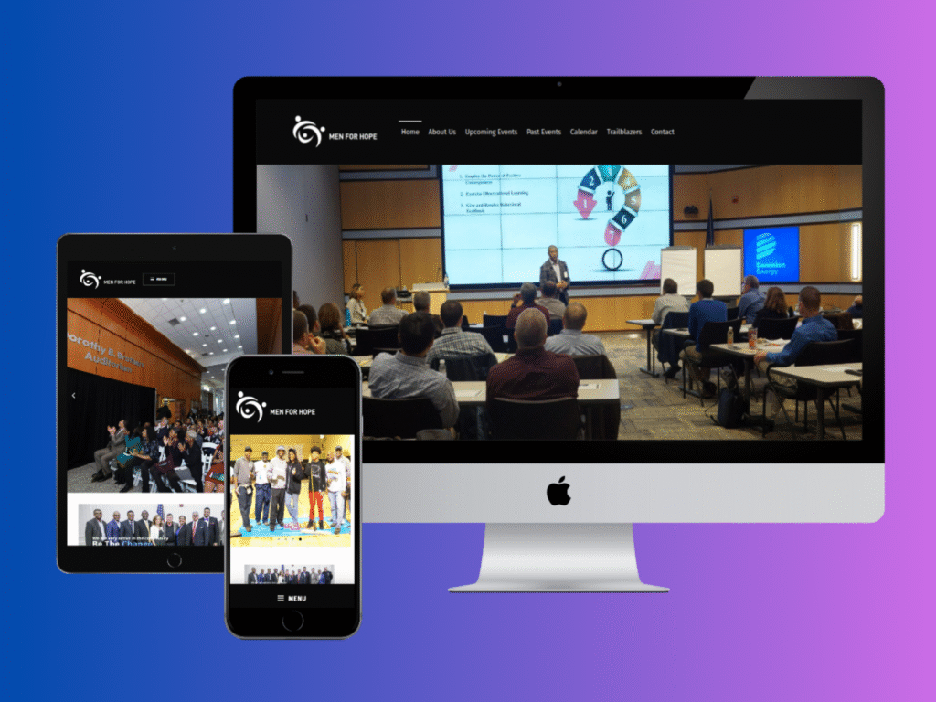 Non profit org. website Design and Maintain -Men For Hope